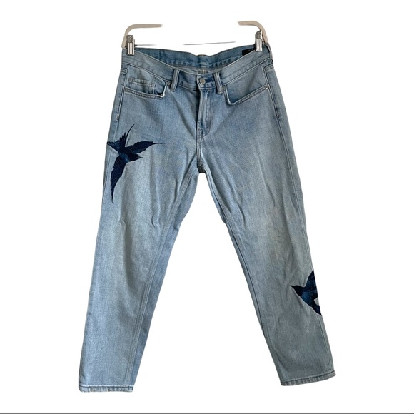AllSaints Birds Embroidered Jeans sz 27 - Picture 5 of 10